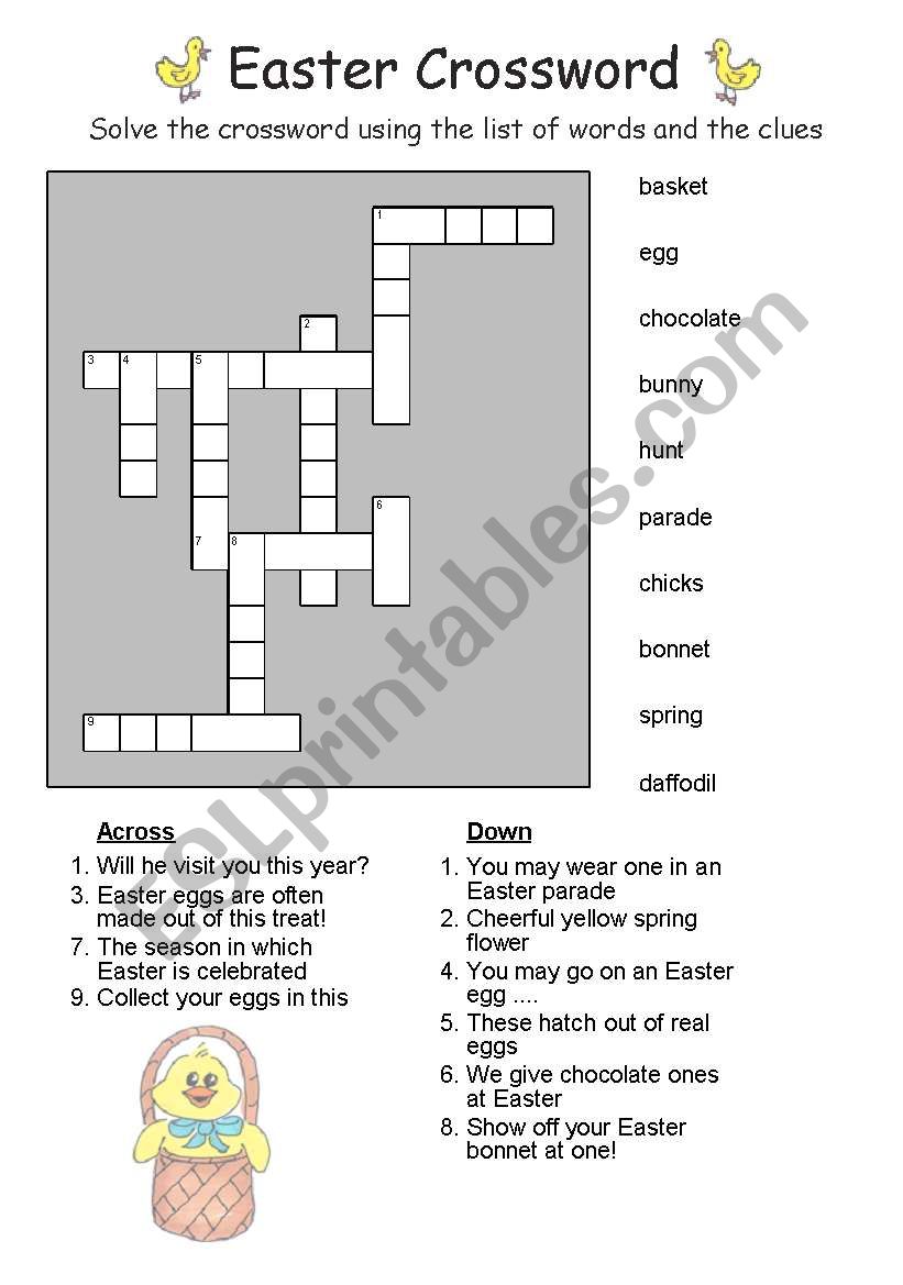 Easter Crossword worksheet