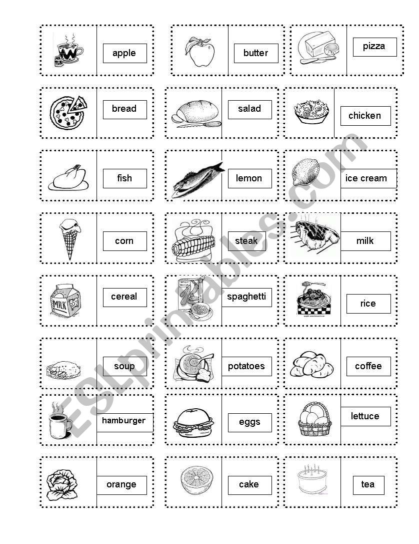 food Dominoe game worksheet