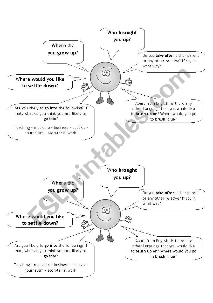 Introduce yourself using phrasal verbs