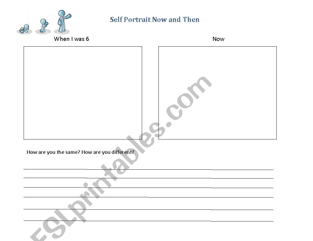 Self Portrait Now and Then worksheet