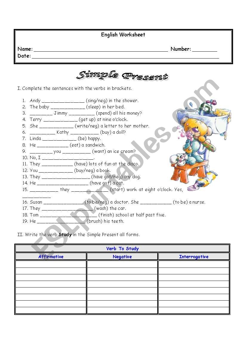 Present Simple worksheet