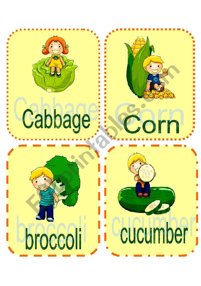 Vegetables_Fruits Flashcards 1/2