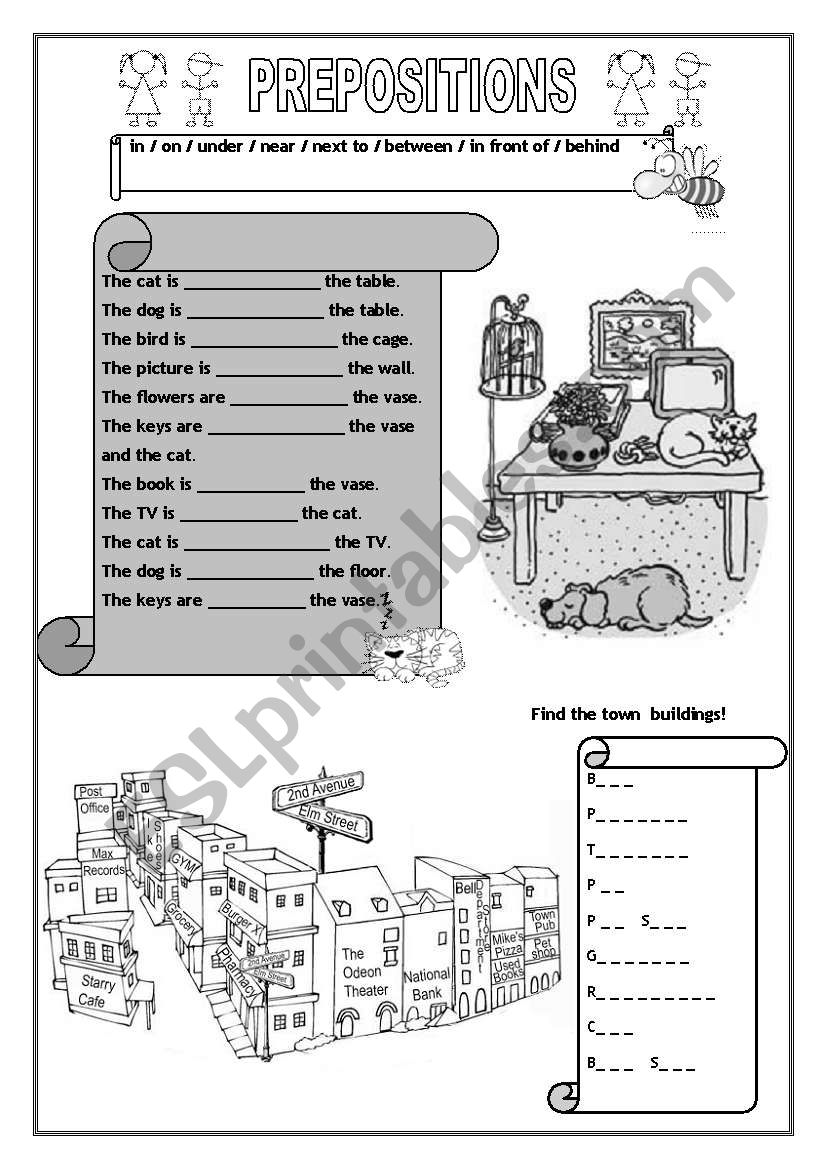 PREPOSITIONS AND TOWN BUILDINGS