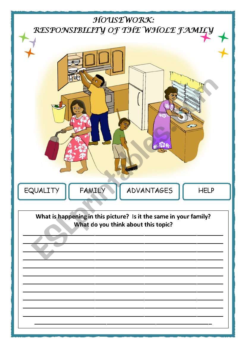 HOUSEWORK 1/2 worksheet