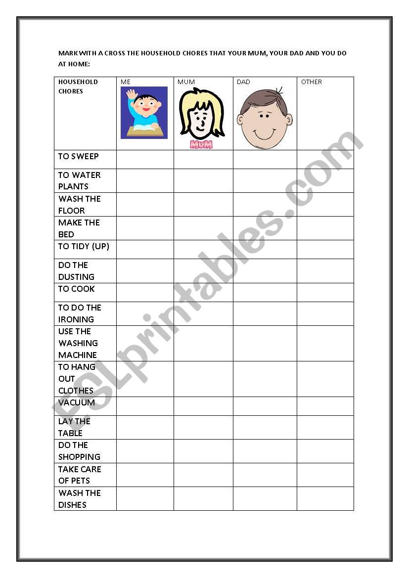 HOUSEWORK 2/2 worksheet