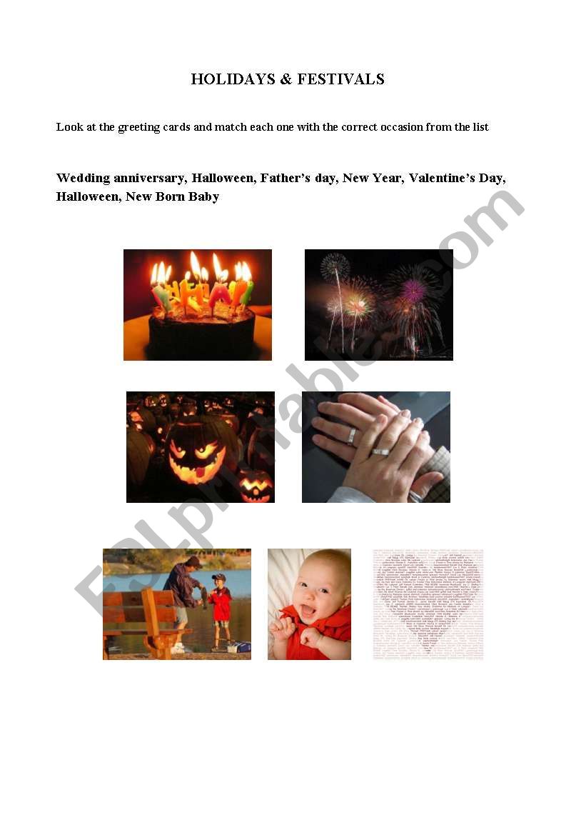 holidays&festivals worksheet