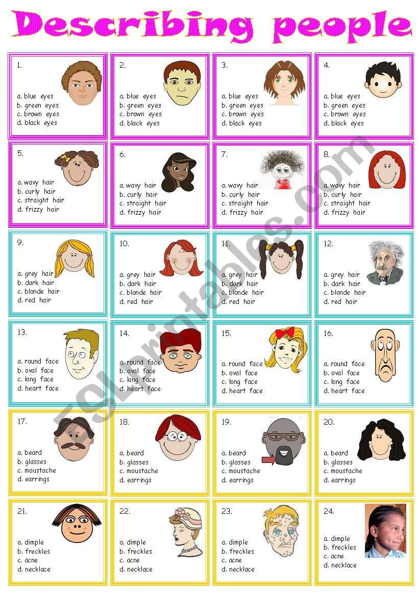 Describing people worksheet