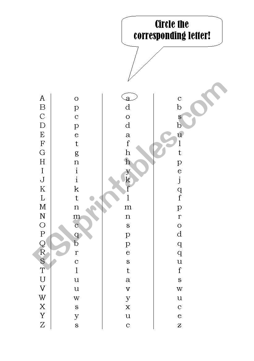 ABC worksheet