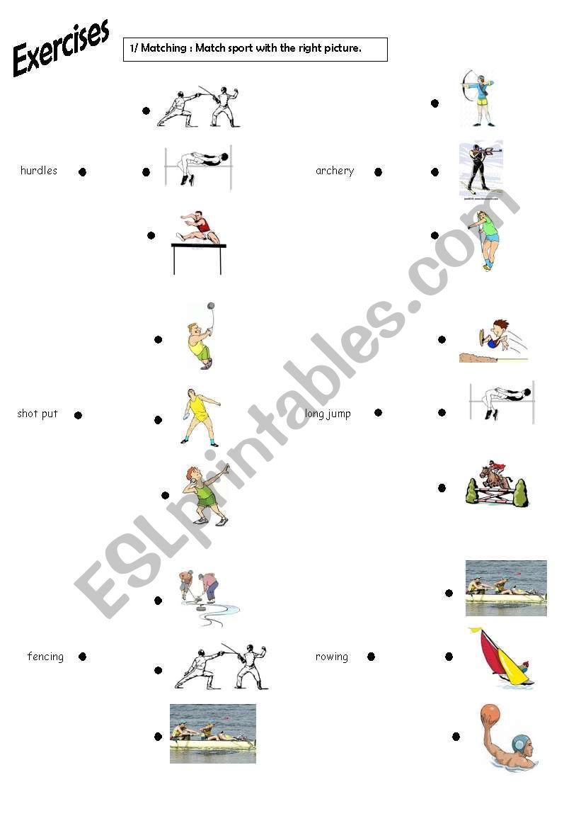 Sports exercises 3 worksheet