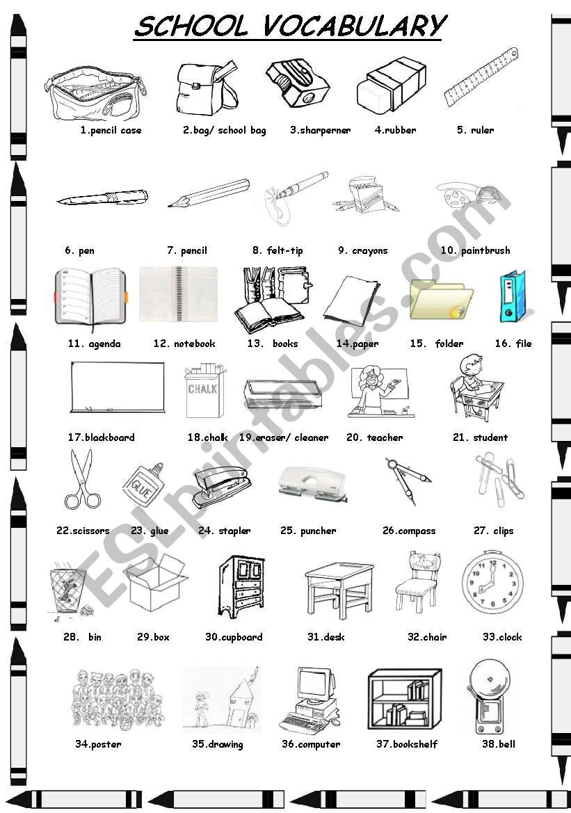 school-vocabulary-esl-worksheet-by-cristina