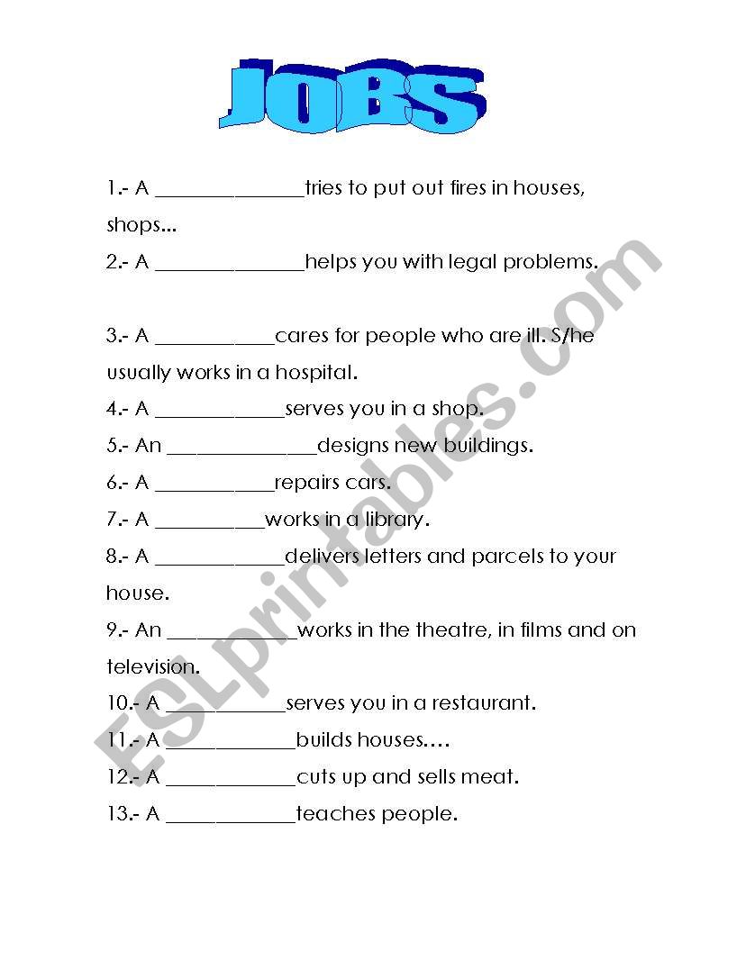 JOBS worksheet