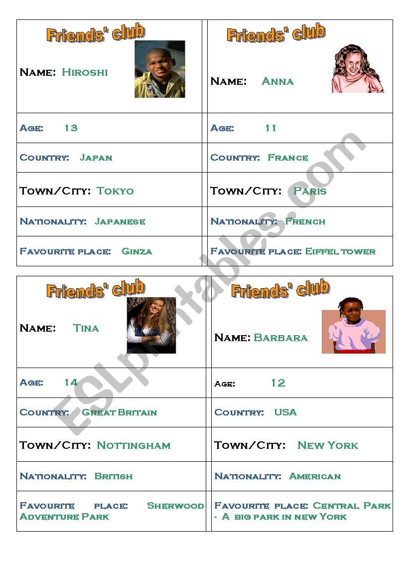 New Identity Card worksheet