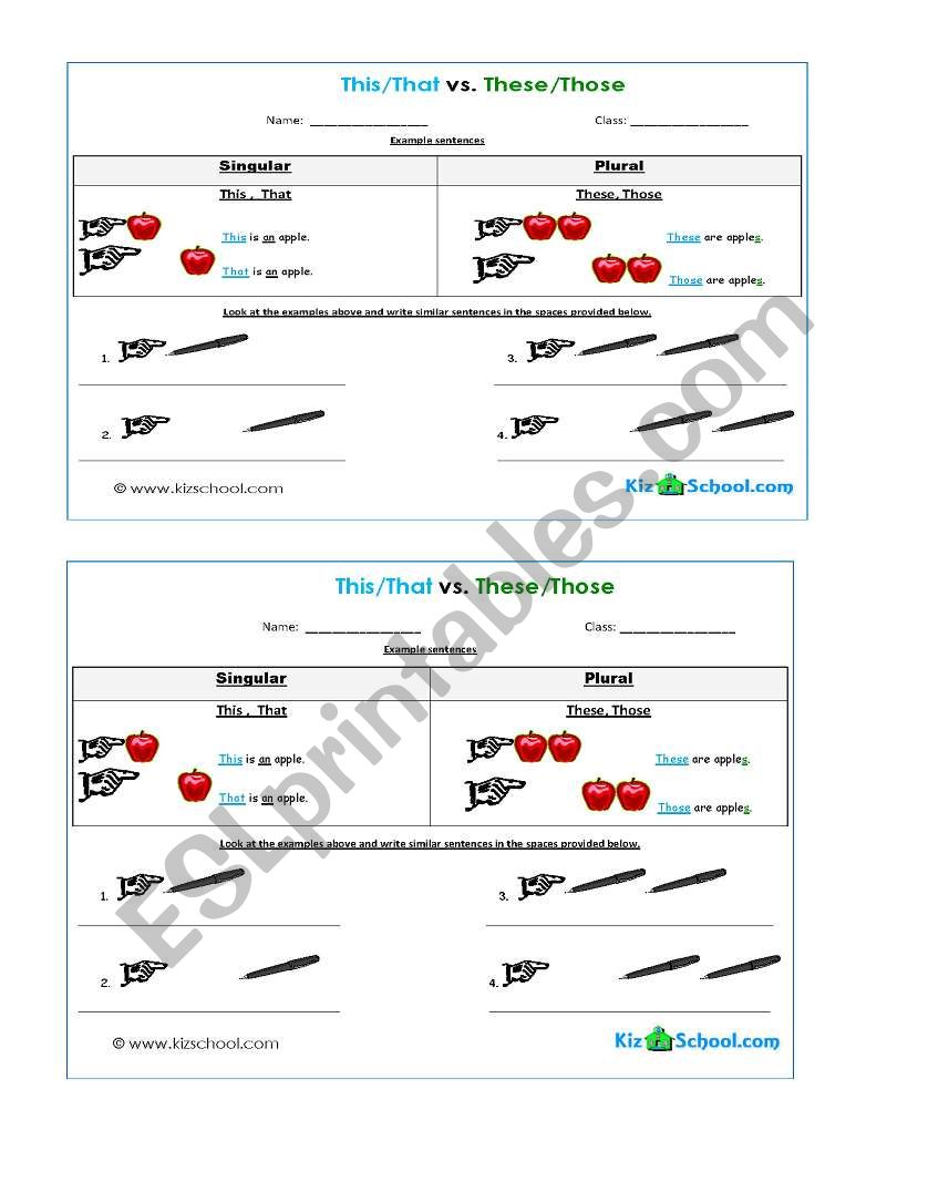 demonstrative pronouns worksheet