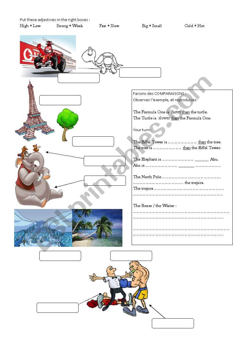 Comparative form worksheet