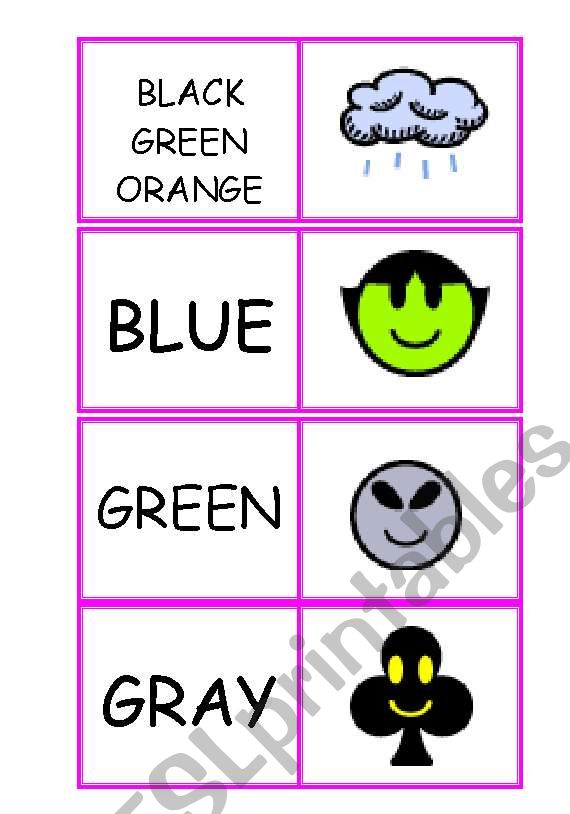 Domino colors worksheet