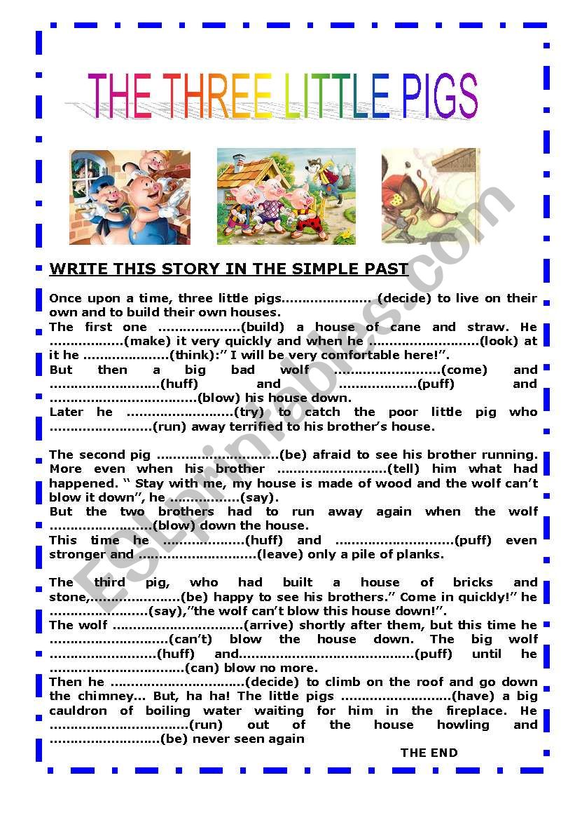 THE THREE LITTLE PIGS worksheet