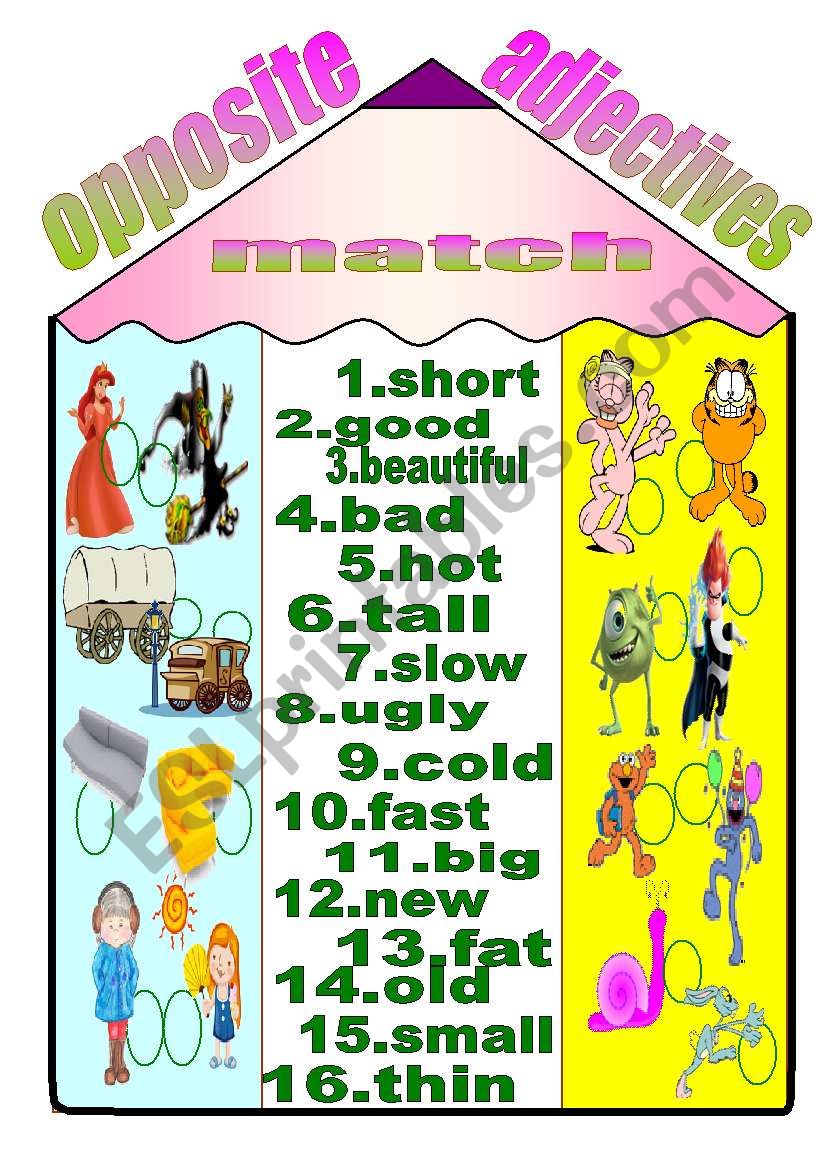 opposite adjectives worksheet