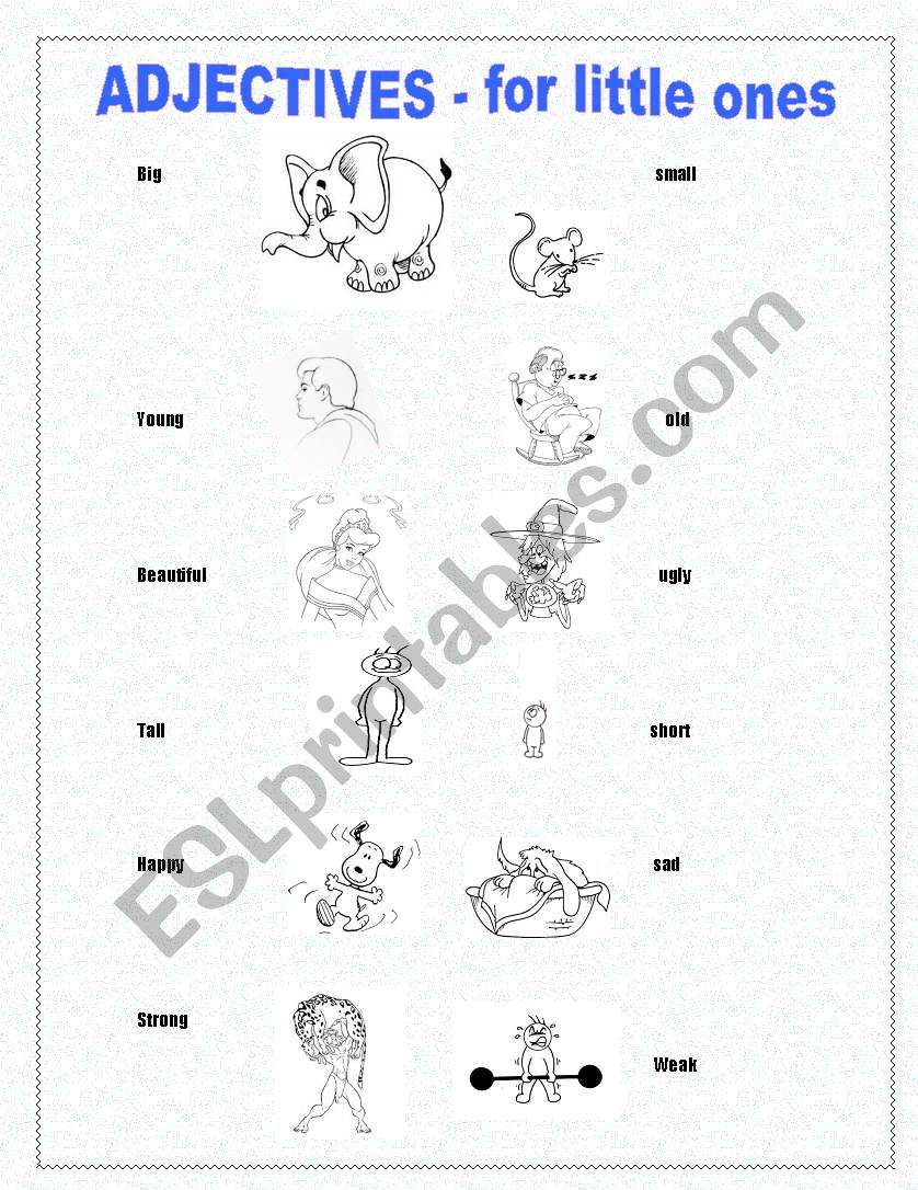 Adjectives - for little ones worksheet