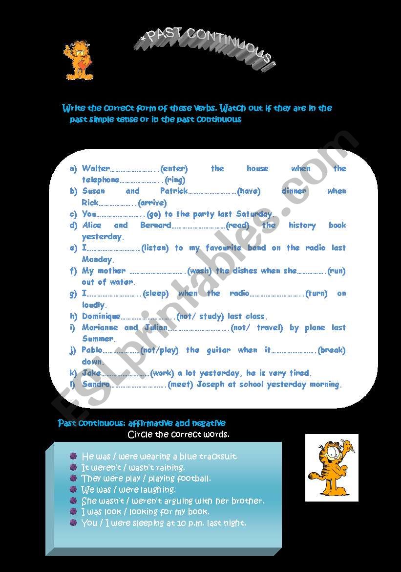 Past Continuous worksheet