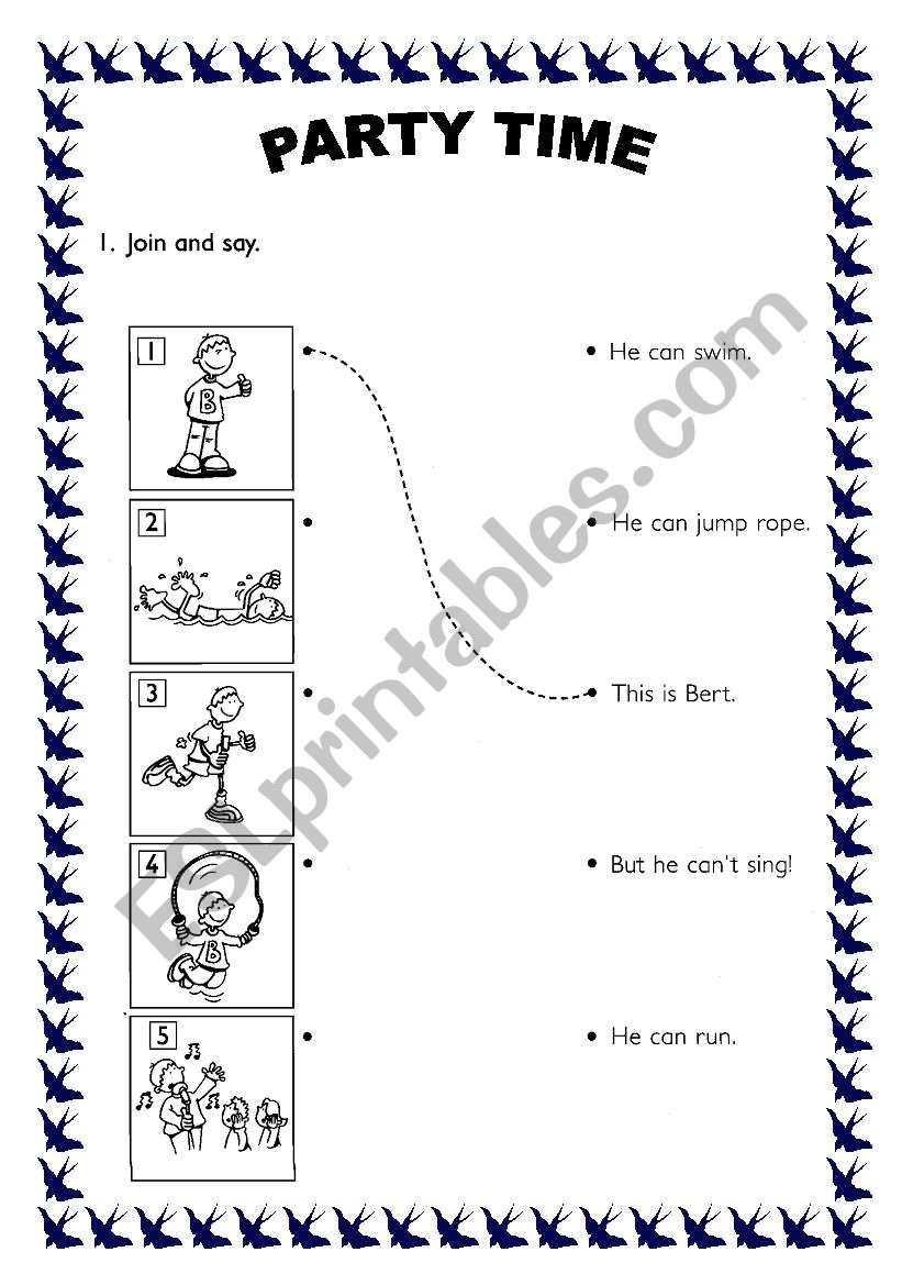 PARTY TIME worksheet