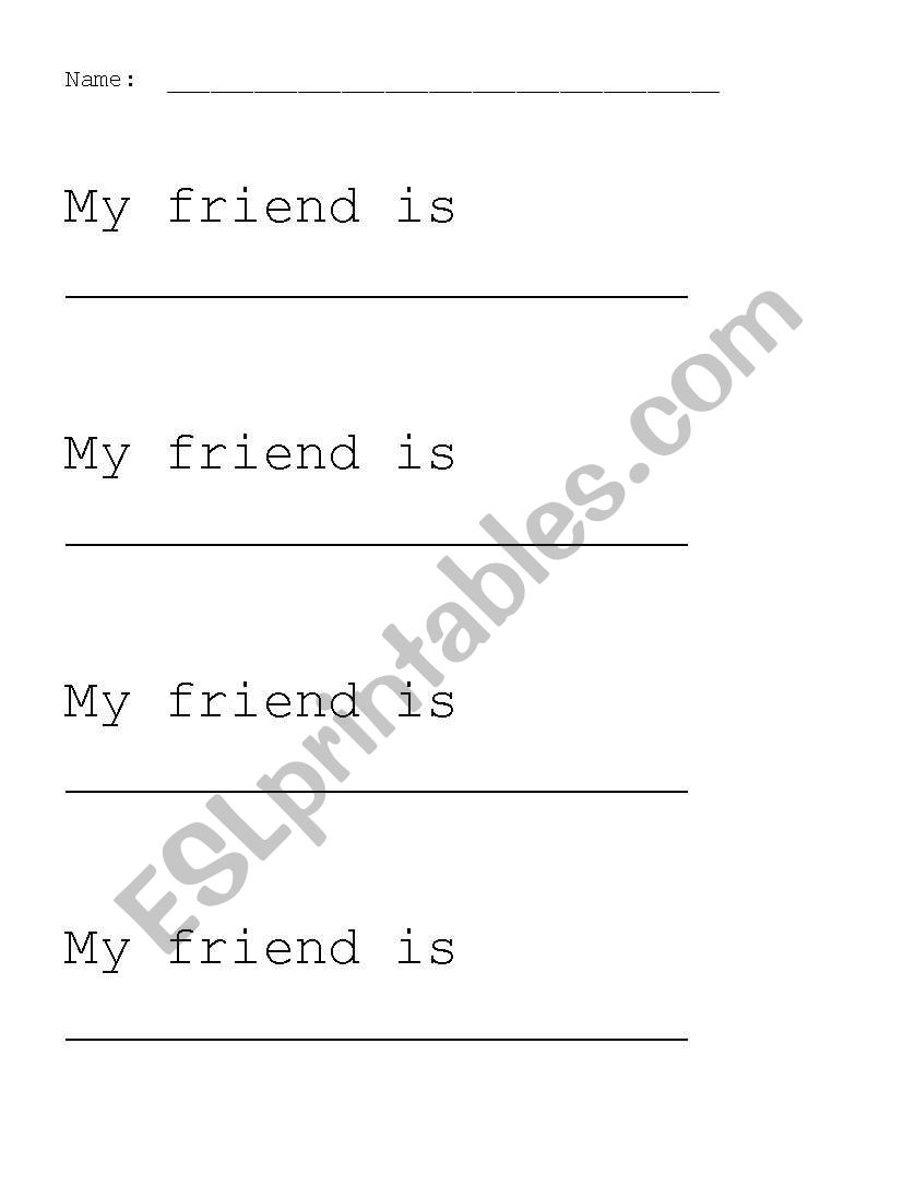 My friend is...Center Activity