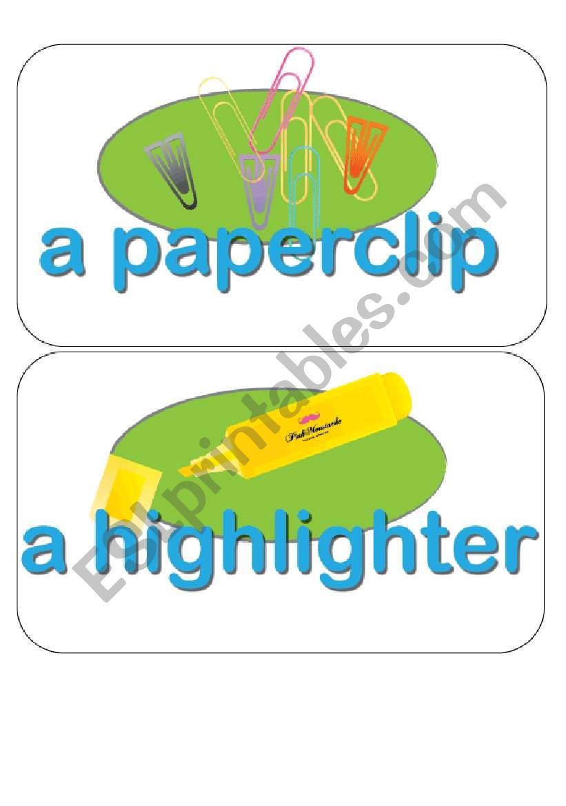 Classroom language2 - objects - flashcards