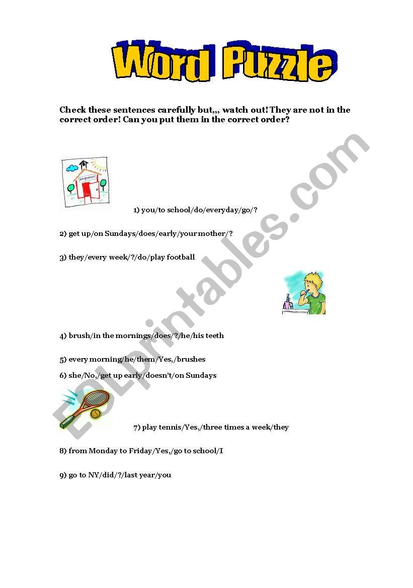 Word Puzzle worksheet