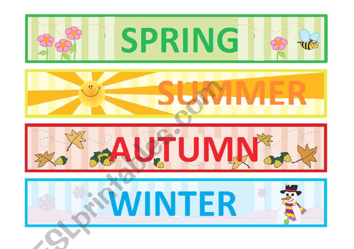 seasons worksheet