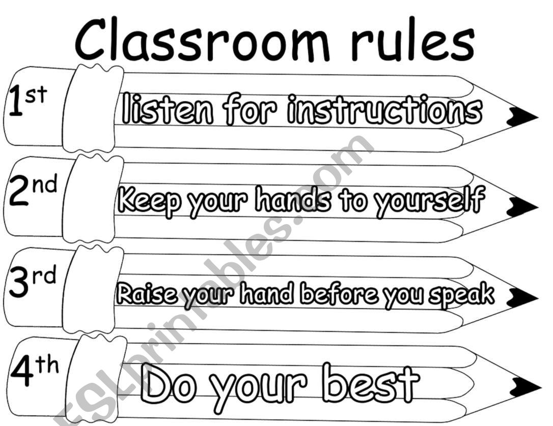 Classroom rules  worksheet