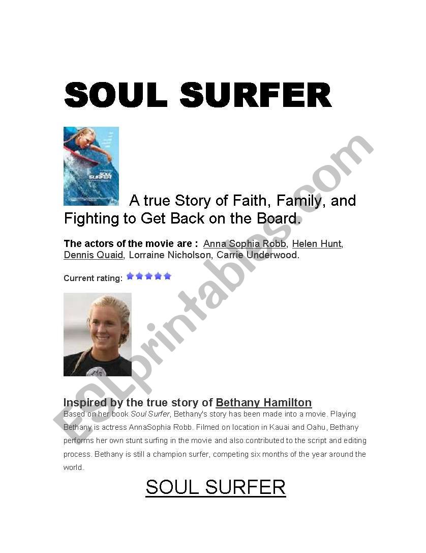 Soul Surfer movie worksheet