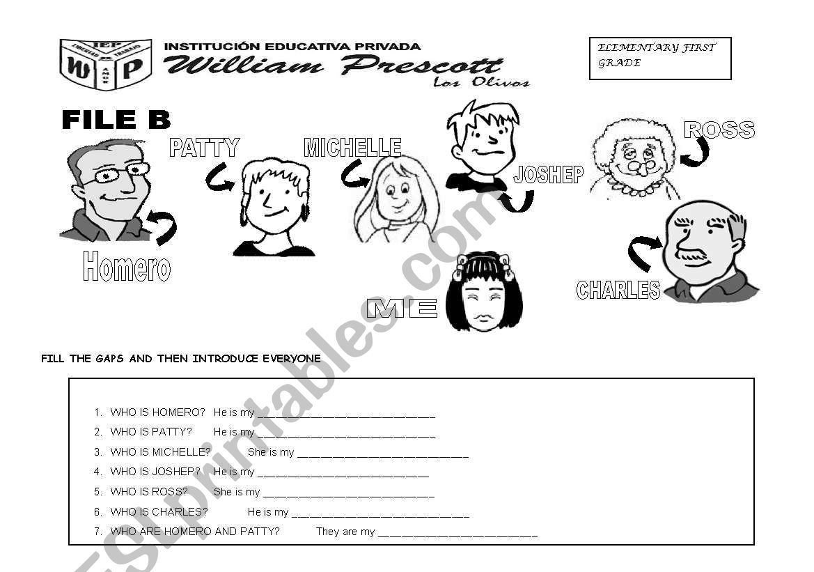 THE FAMILY worksheet