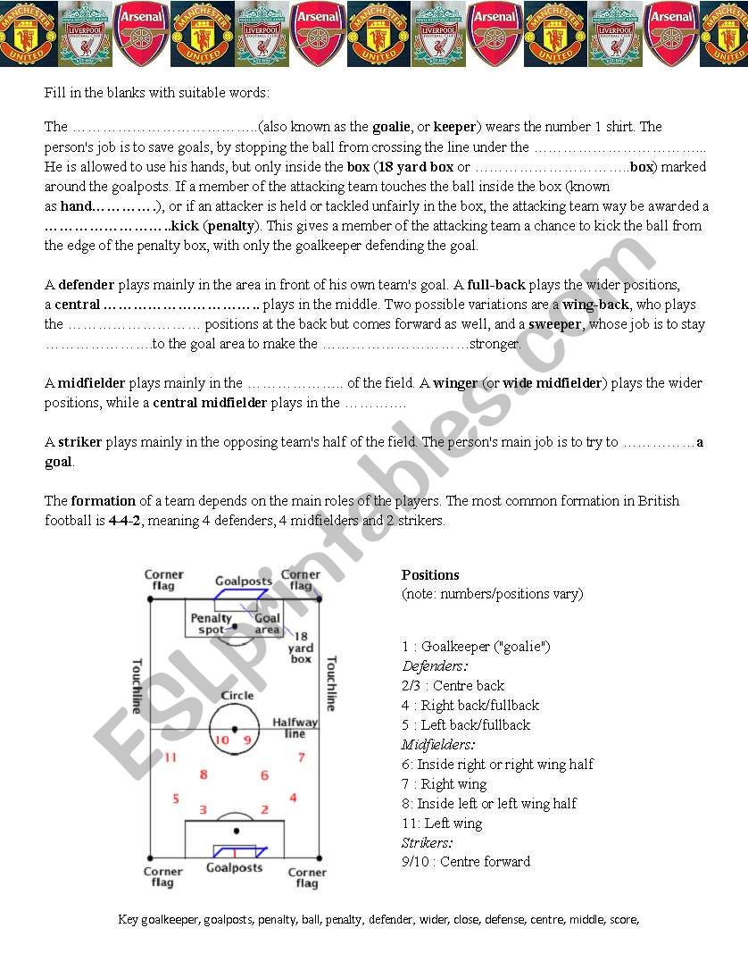 FOOTBALL FEVER worksheet