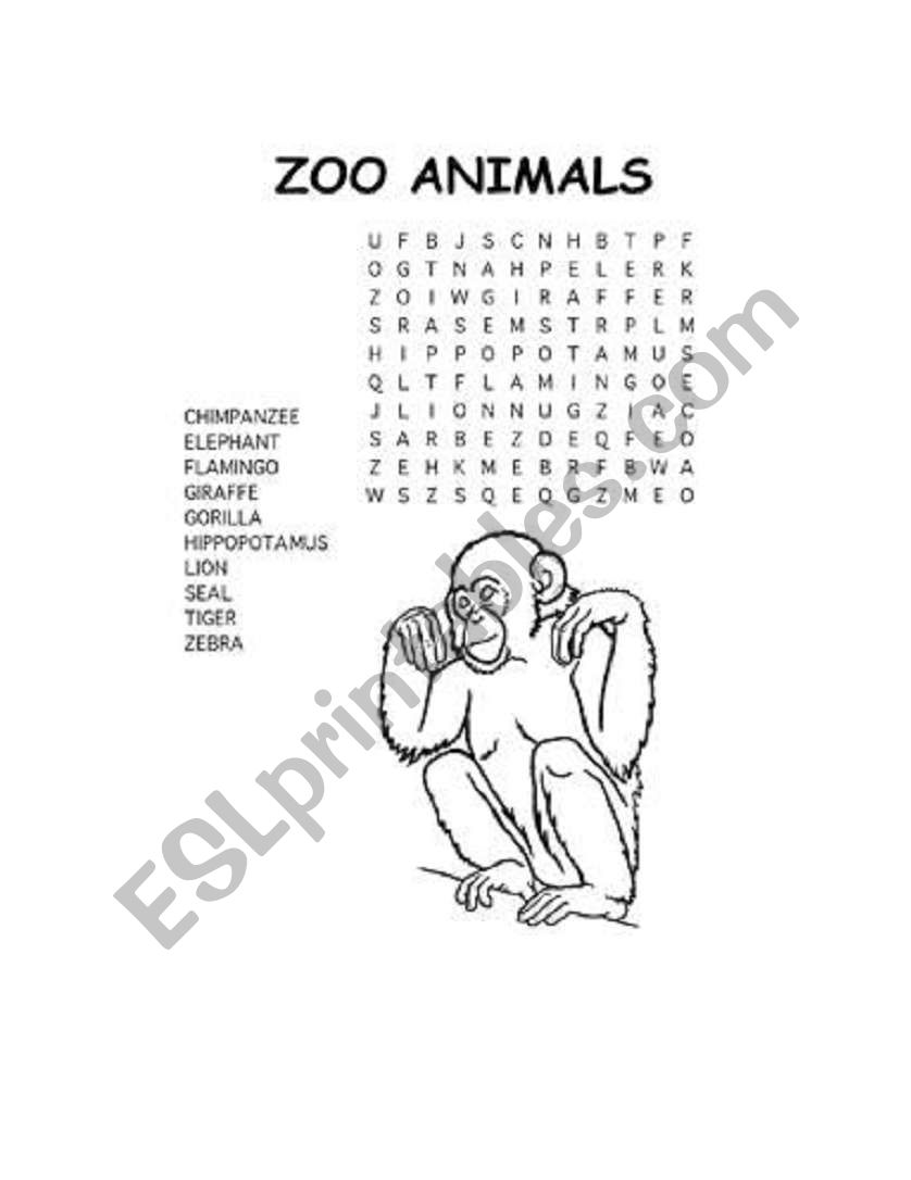 zoo animals worksheet