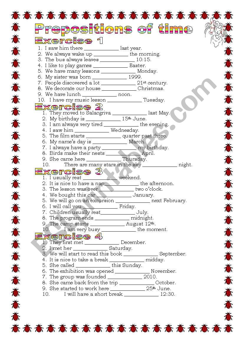 Grammar from A to Z Prepositions of time (12-25) 