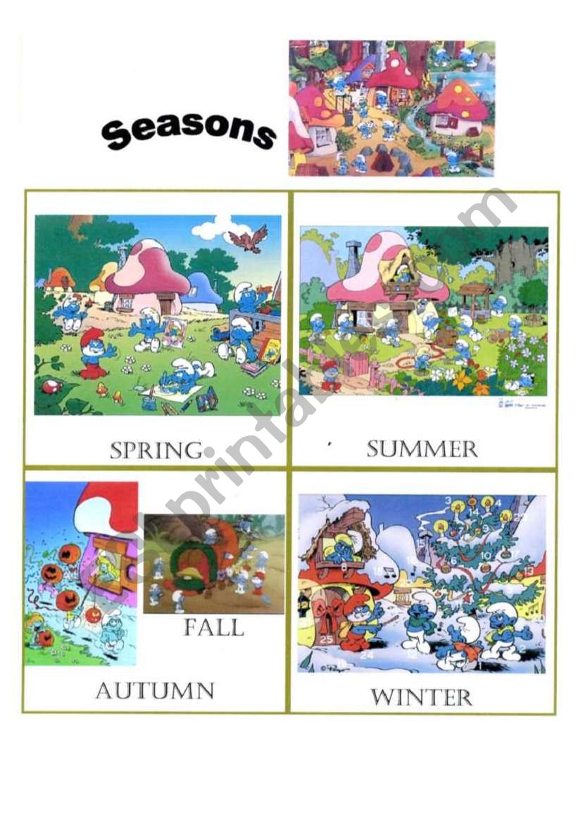 The Smurfs introduce you the seasons and the weather