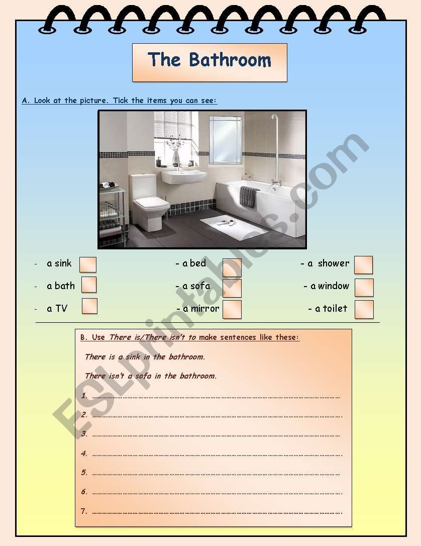 the bathroom worksheet