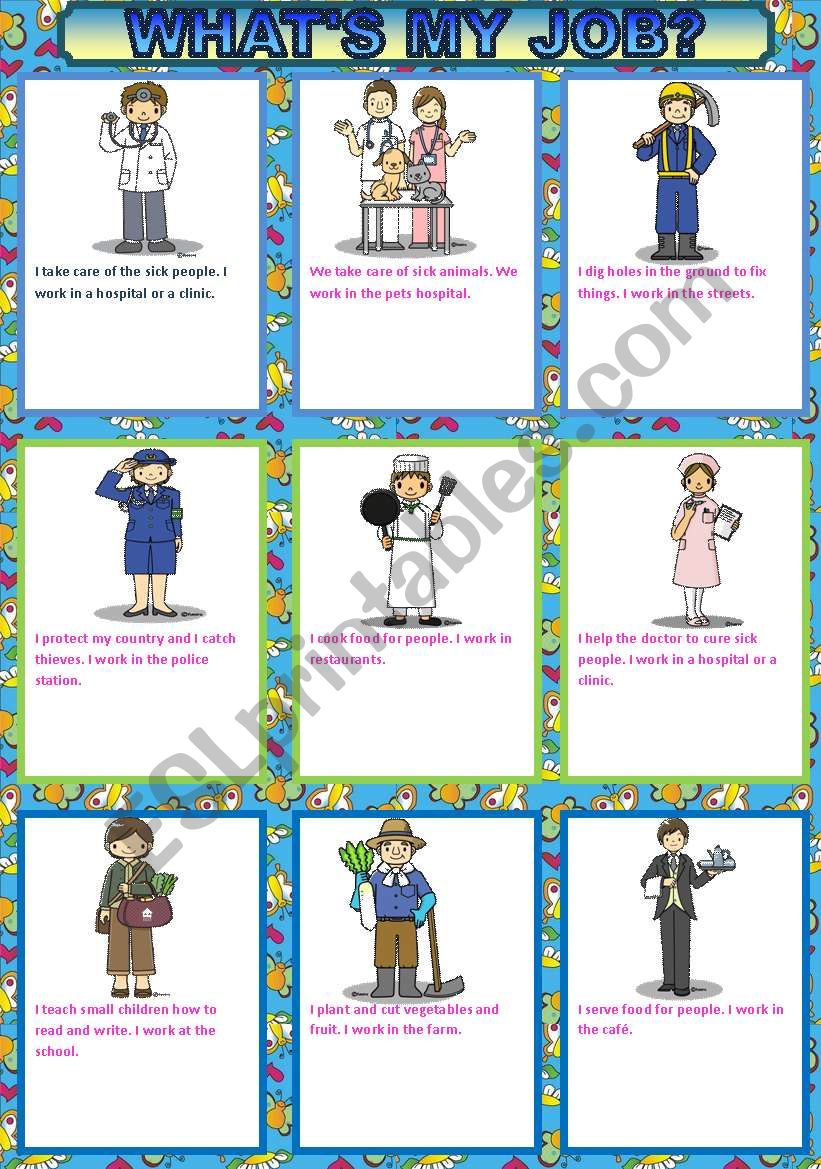whatÂ´s my job? worksheet