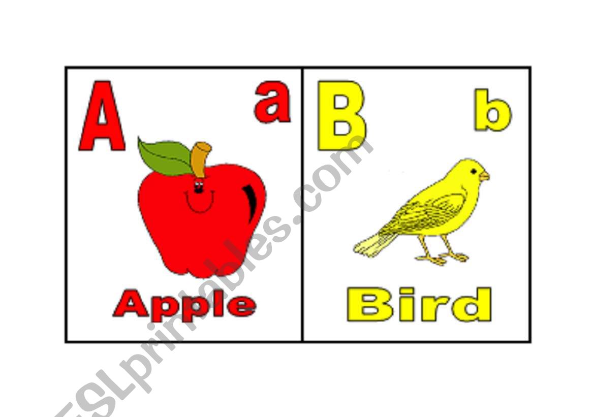 Alphabet. Flash card worksheet