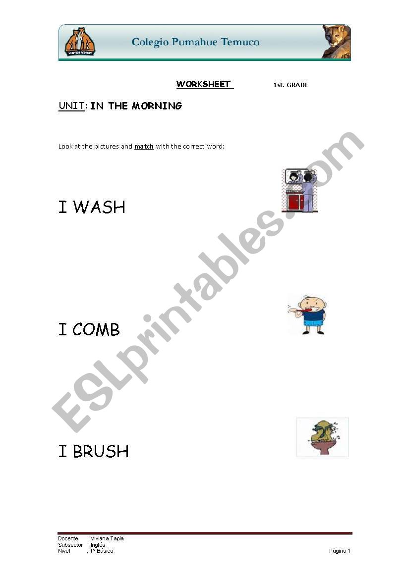 In the morning worksheet