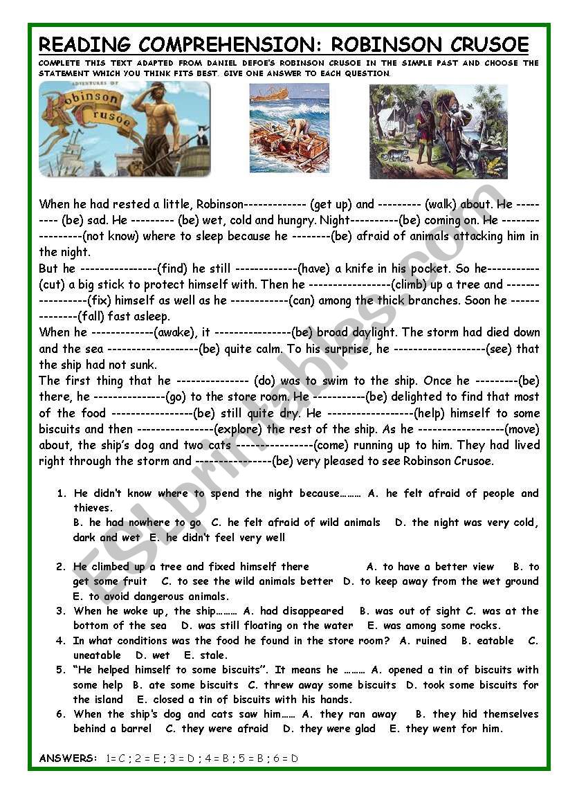 robinson crusoe essay questions and answers pdf