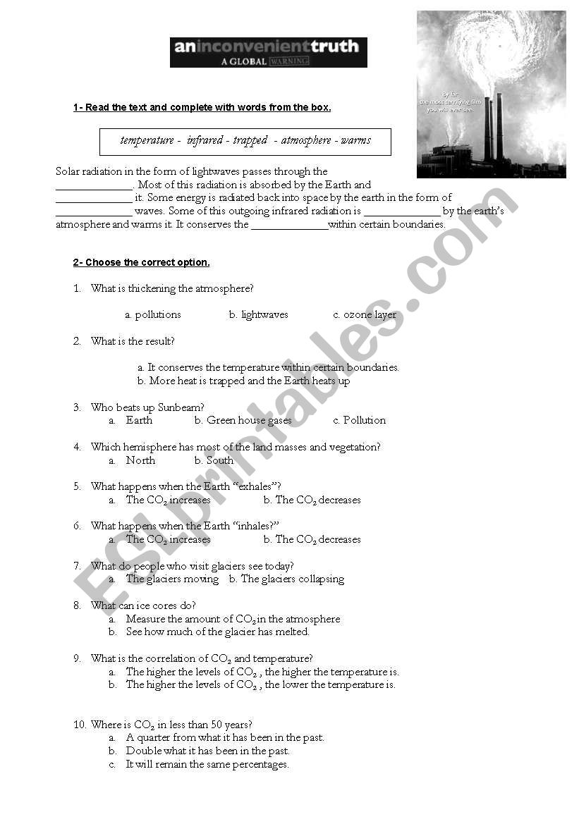 An Inconvenient Truth Worksheet