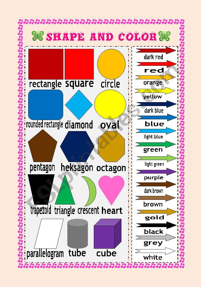 Shape and colour worksheet