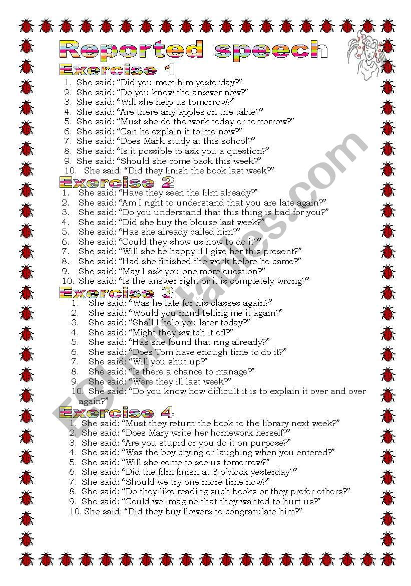 Grammar from A to Z Reported Speech (Questions)  (15-25) 