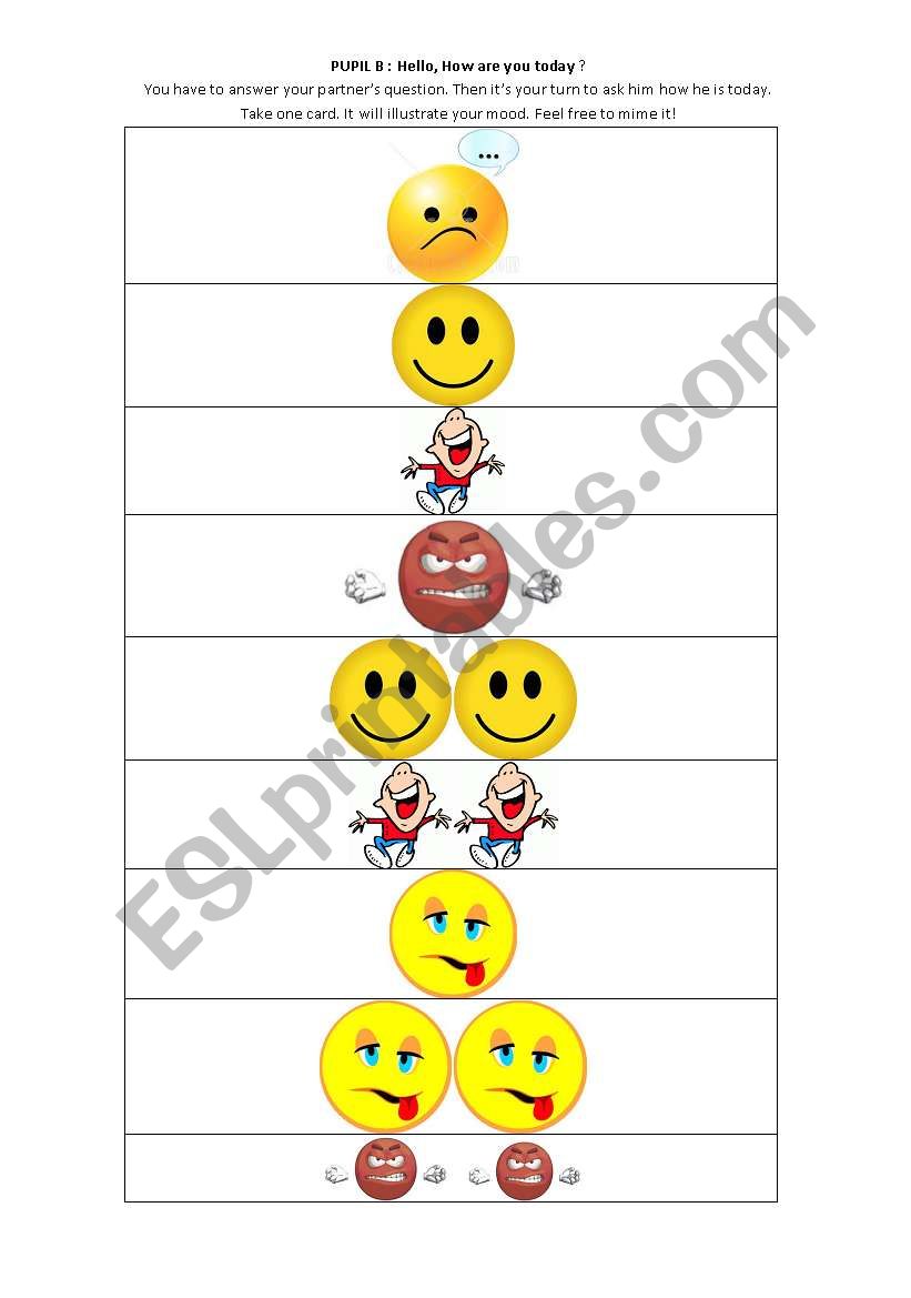 Hello, How are you today? worksheet