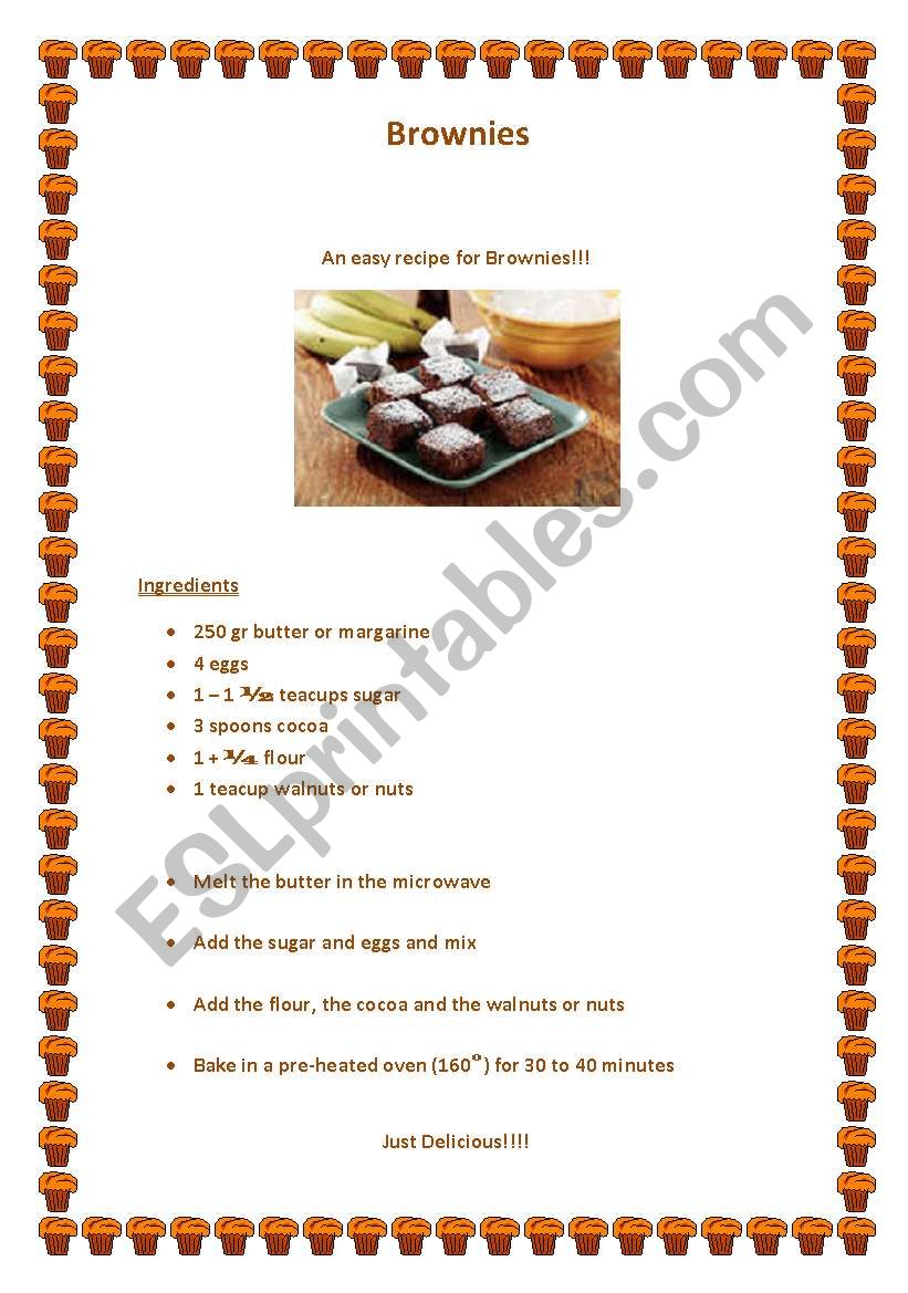 Brownies worksheet