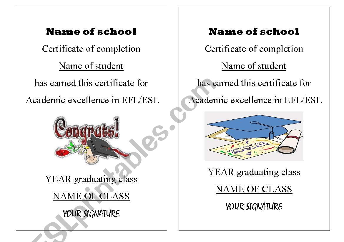 Graduation templates worksheet