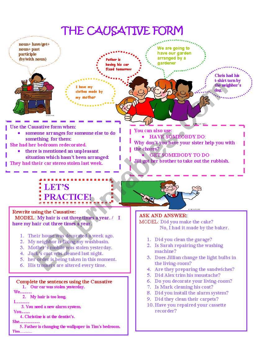 The Causative Form worksheet