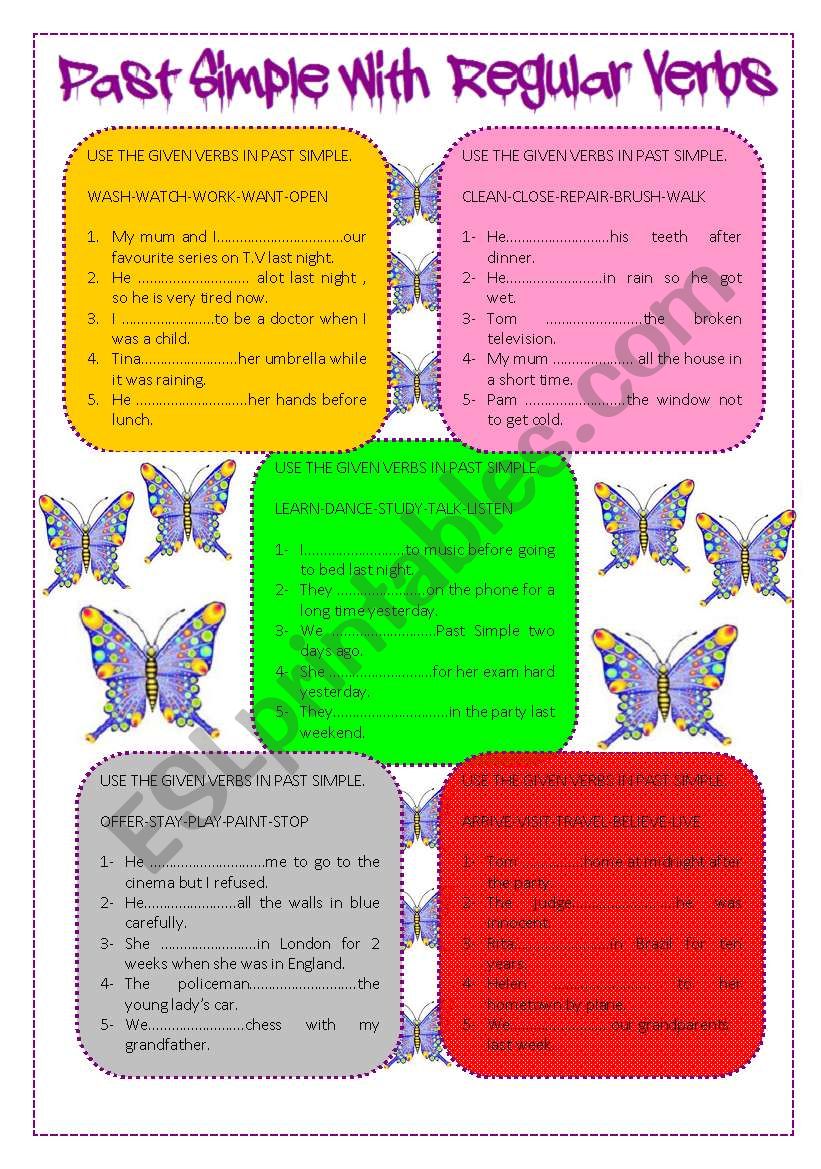 past simple with regular verbs