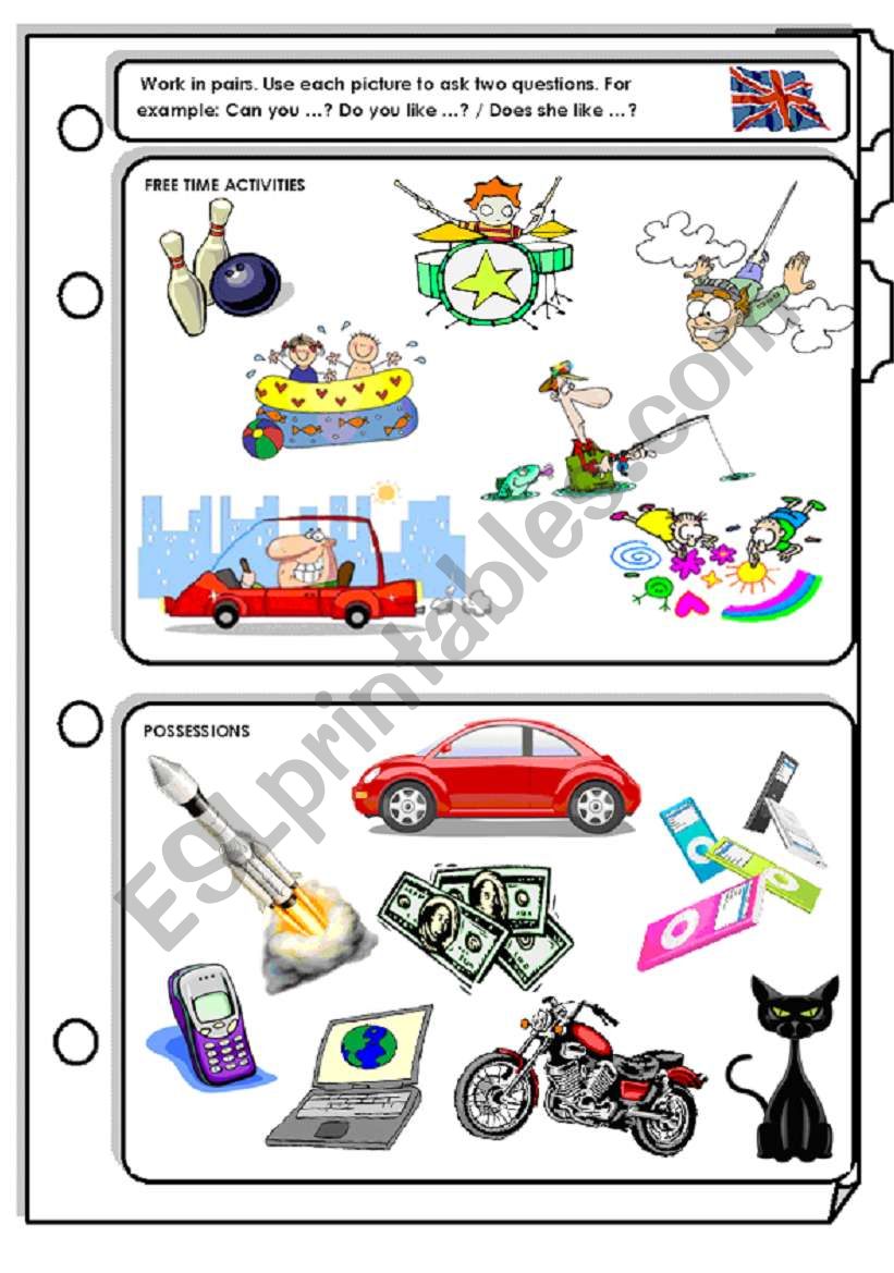 Pair work worksheet