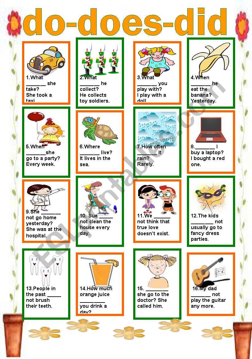 Do does did ESL Worksheet By LILIAAMALIA